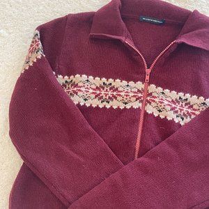 RED BRANDY MELVILLE ZIP UP SWEATER
